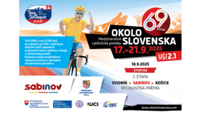 Sabinov bude dejiskom rýchlostnej prémie prestížnych cyklistických pretekov Okolo Slovenska